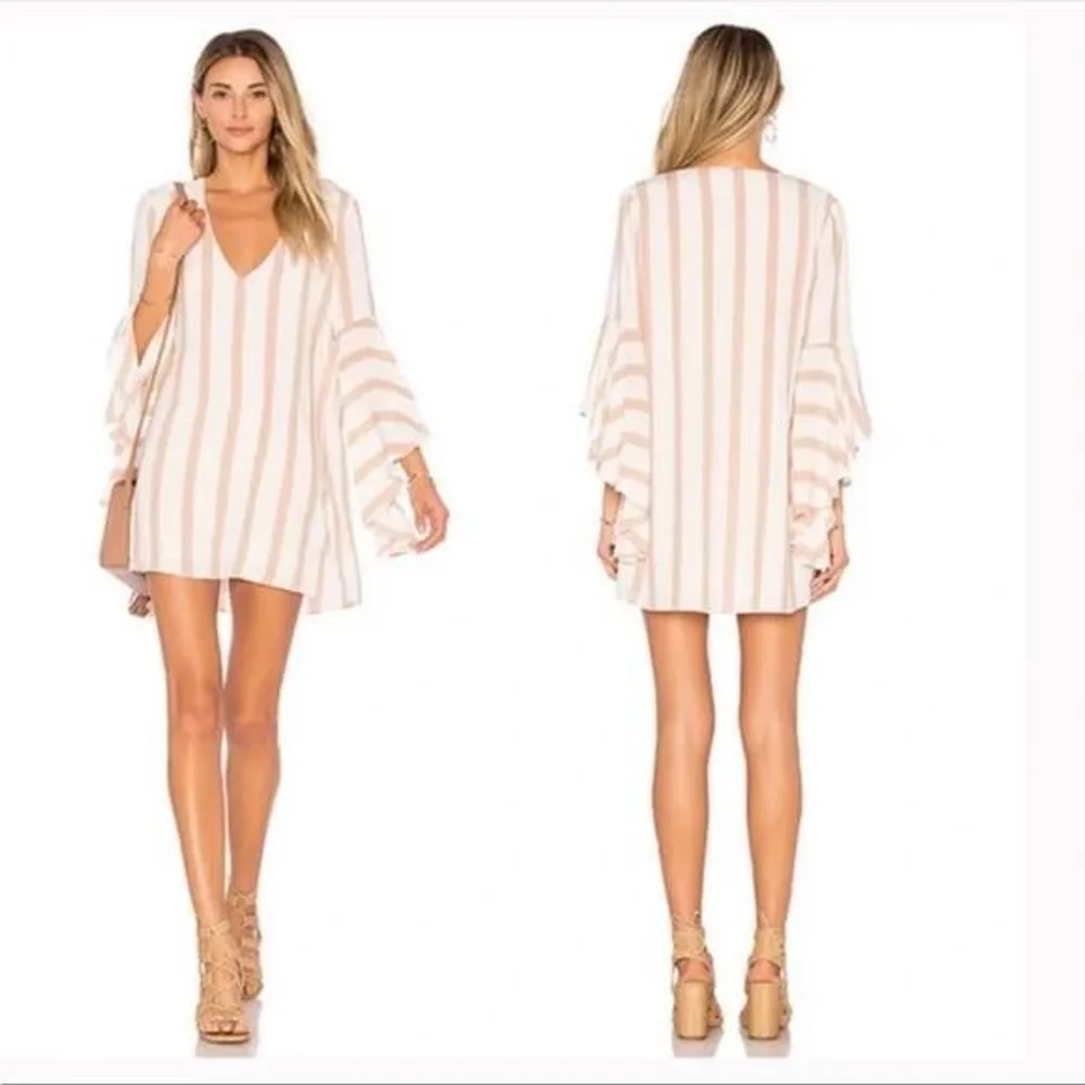 House of Harlow 1960 x Revolve Tallulah White Pink Striped Dress - Small
